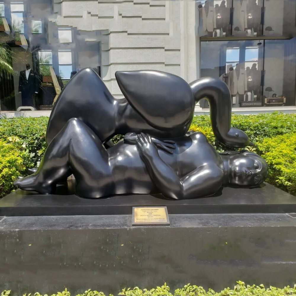 Bronze Leda And The Swan Botero Sculpture For Sale