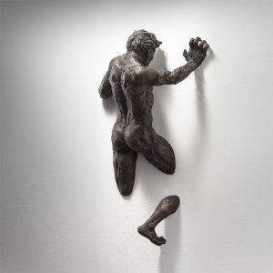 Hot Sale 3d Bronze Wall Man Sculpture