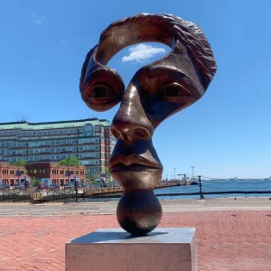 Bronze Questioning Mind Statue Face Sculpture For Sale