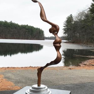 Bronze Self Reflection Sculpture Face Statue For Sale