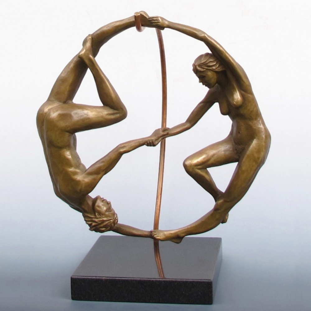 Bronze Abstract Couple Sculpture For Sale