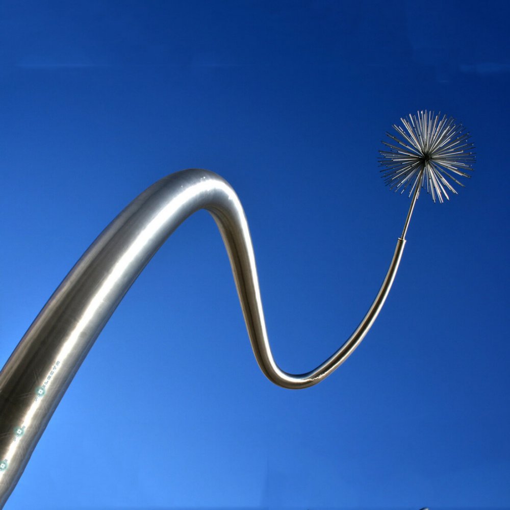 Polished Stainless Steel Water Fountain Garden Sculpture For Sale - Image 2