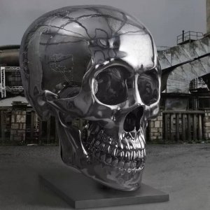 Polishing Mirror Stainless Steel Skeleton Statue For  Sale