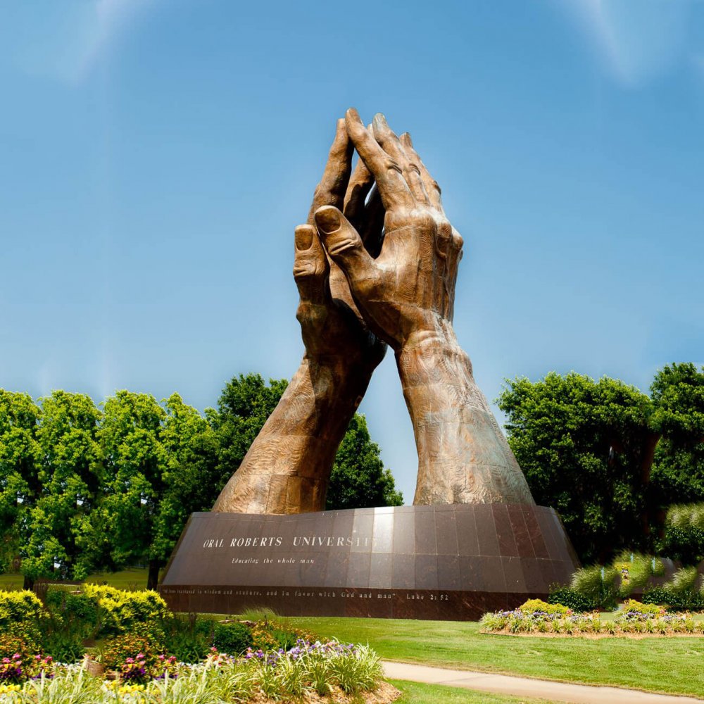Large Praying Hands Bronze Statue For Sale - Image 2