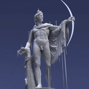 Stainless Steel Apollo Sliced Sculpture For Sale