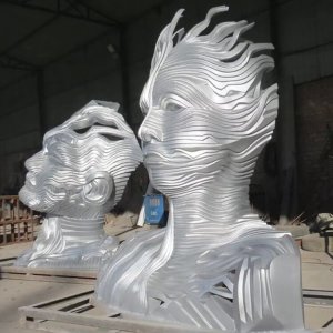 Stainless Steel Figures Face Sculpture For Sale