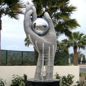 Abstract Stainless Steel Hand Sculpture For Garden
