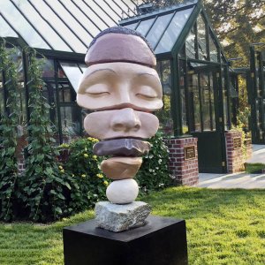 Fiberglass Turning Heads Abstract face sculpture For Sale