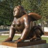 Bronze Winged Fat Lady Botero Sculpture For Sale