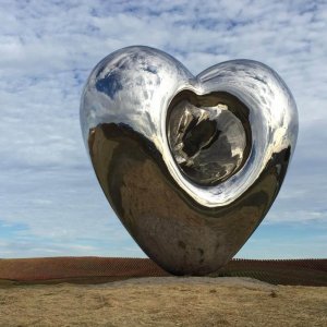 Large Stainless Steel Love Heart Sculpture For Sale