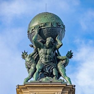 Bronze Atlas Holding The World Statue For Sale