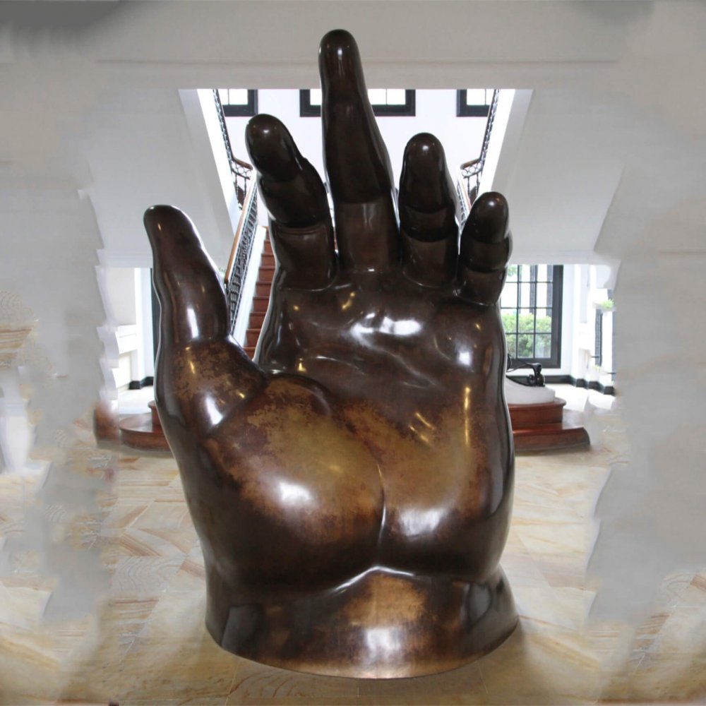 Bronze Botero Hand Sculpture For Sale - Image 3