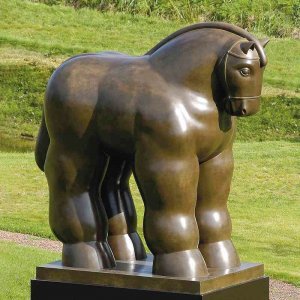 Garden Bronze Botero Horse Sculpture For Sale