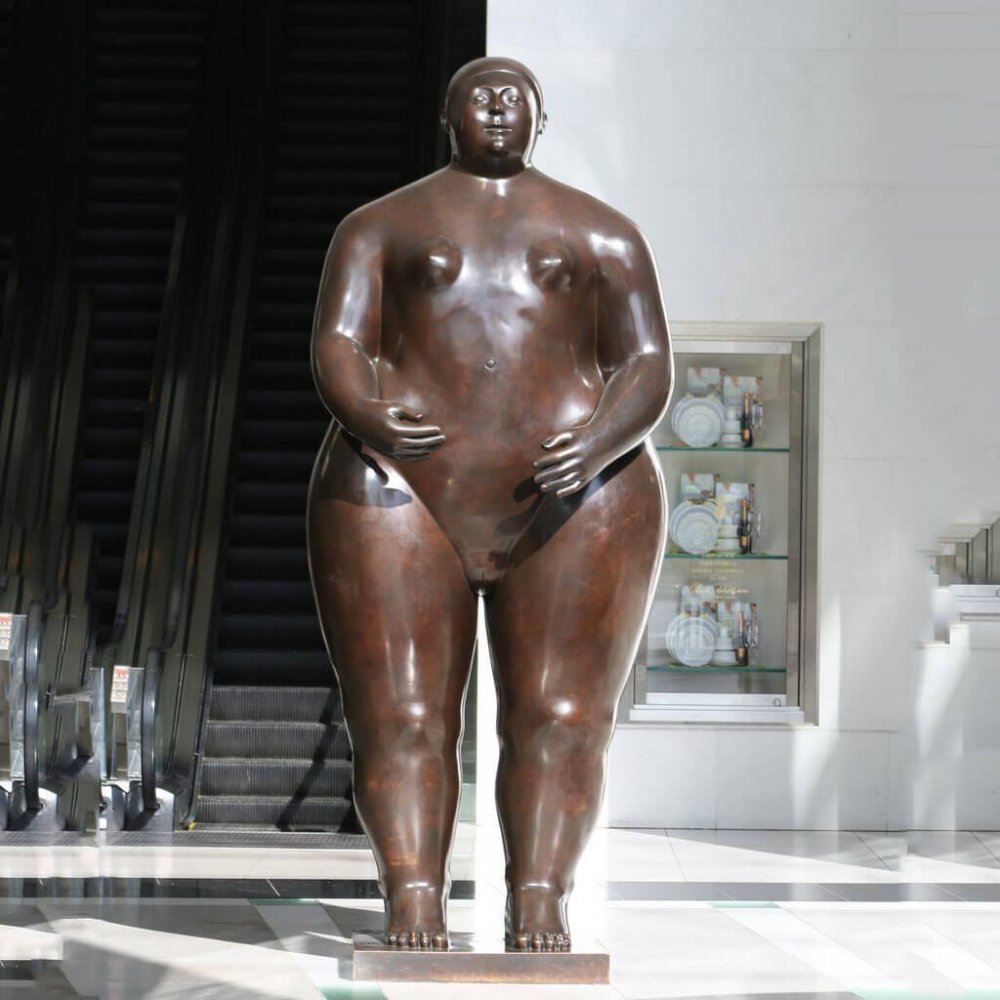 Bronze Botero Time Warner Center Adam And Eve Sculpture - Image 2