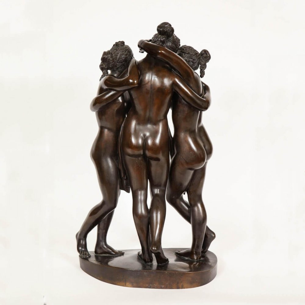 Bronze The Three Graces Garden Statue For Sale - Image 2