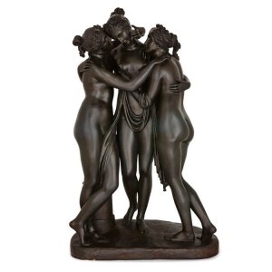 Bronze The Three Graces Garden Statue For Sale