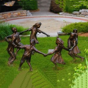 Bronze Children Having Fun Sculptures For Sale