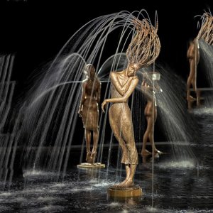 Bronze Water Fountain Statue Ballet Dancer Girl Sculpture For Sale