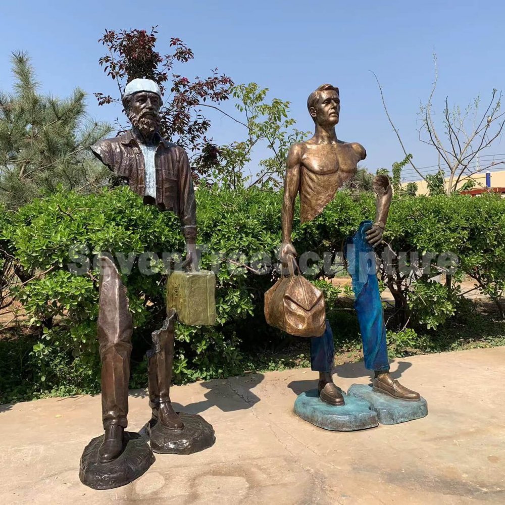 Bronze Sculpture The Travelers Bruno Catalano For Sale