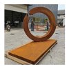 Large Corten Steel Sculpture Ring For Sale - Image 2