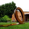 Large Corten Steel Sculpture Ring For Sale - Image 4