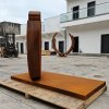 Large Corten Steel Sculpture Ring For Sale - Image 3