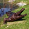 Bronze Crocodile Metal Sculpture For Garden - Image 4