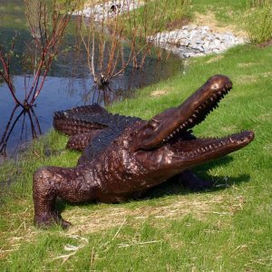 Bronze Crocodile Sculpture For Sale
