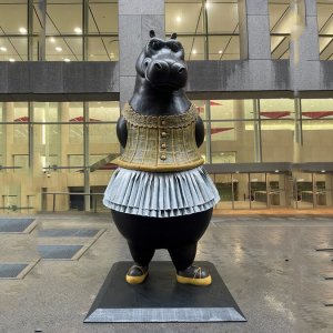 Famous Bronze Dancing Hippo Statue For Sale