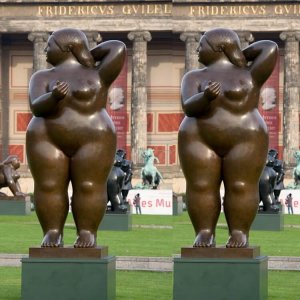 Bronze Standing Botero Fat Women Sculpture For Sale