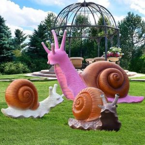 Fiberglass Giant Snail Garden Ornament Sculpture For Sale