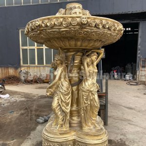 Large Brass Greek Statue Water Fountain For Sale
