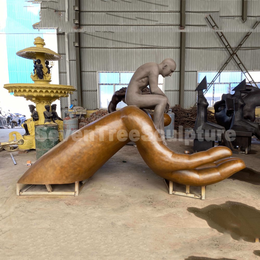 Factory Supply Bronze Hand Of God Sculpture For Sale - Image 4