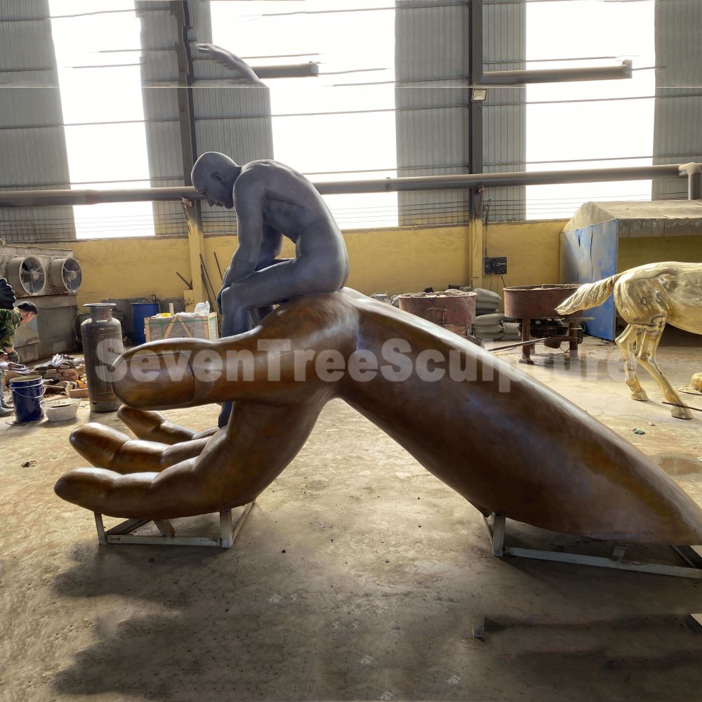 Factory Supply Bronze Hand Of God Sculpture For Sale - Image 3