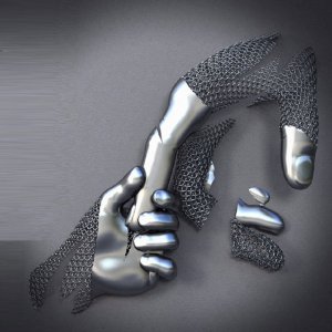 Wall Deco Stainless Steel Hand Holding Statue For Sale