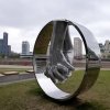 Stainless Steel Holding Hands Sculpture For Sale