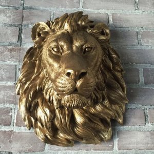 Hand Carved Bronze Lion Wall Sculpture For Sale