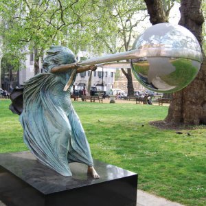 Lorenzo Quinn Force Of Nature Bronze Woman Playing Ball Sculpture For Sale