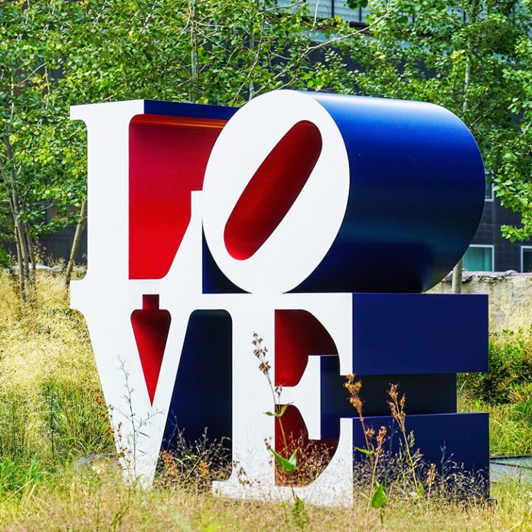 Stainless Steel Love Sculpture For Sale SevenTreeSculpture