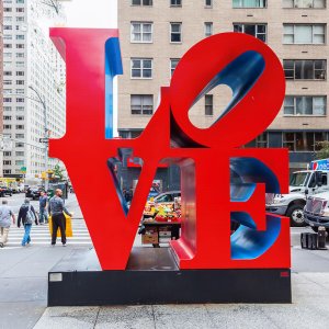 Stainless Steel Red Love Sculpture For Sale
