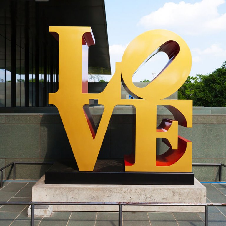 Stainless Steel Love Sculpture For Sale SevenTreeSculpture