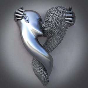 Love Stainless Steel Metal Wall Sculpture For Sale