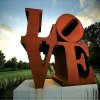 Outdoor Weathering Steel Sculpture Love For Sale - Image 3
