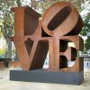 Outdoor Weathering Steel Sculpture Love For Sale - Image 2