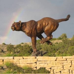 Factory Supply Bronze Life Size Mountain Lion Statue For Sale