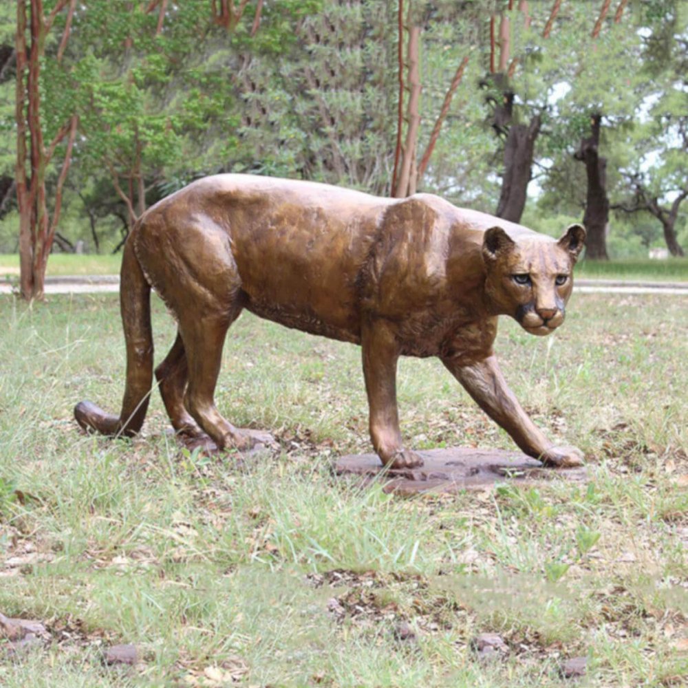 Factory Supply Bronze Life Size Mountain Lion Statue For Sale - Image 3