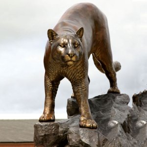 Hot Sale Bronze Life Size Mountain Lion Statue