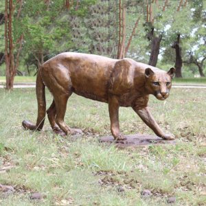 Outdoor Bronze Mountain Lion Statue For Sale