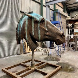 Bronze Metal Horse Head Sculpture For Sale