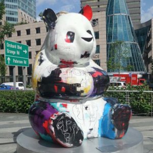 Fiberglass panda sculpture for sale